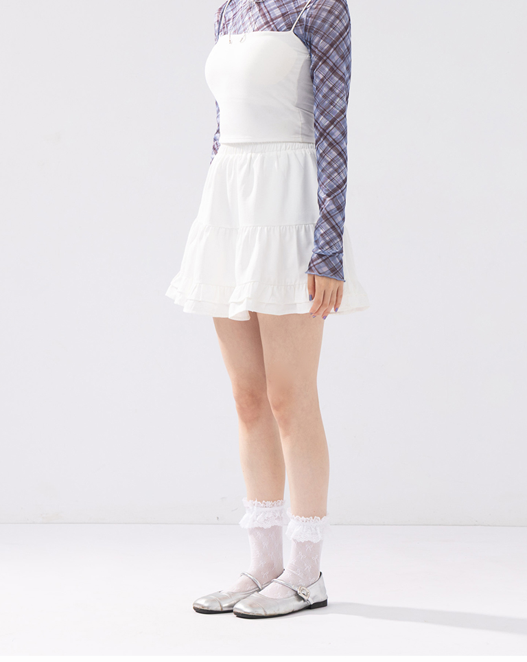 ダブルフリルミニスカート 2色展開