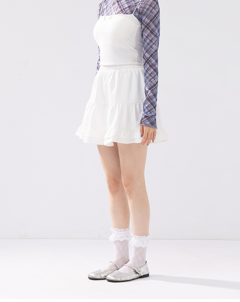 ダブルフリルミニスカート 2色展開