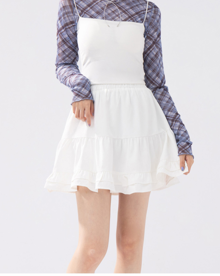 ダブルフリルミニスカート 2色展開