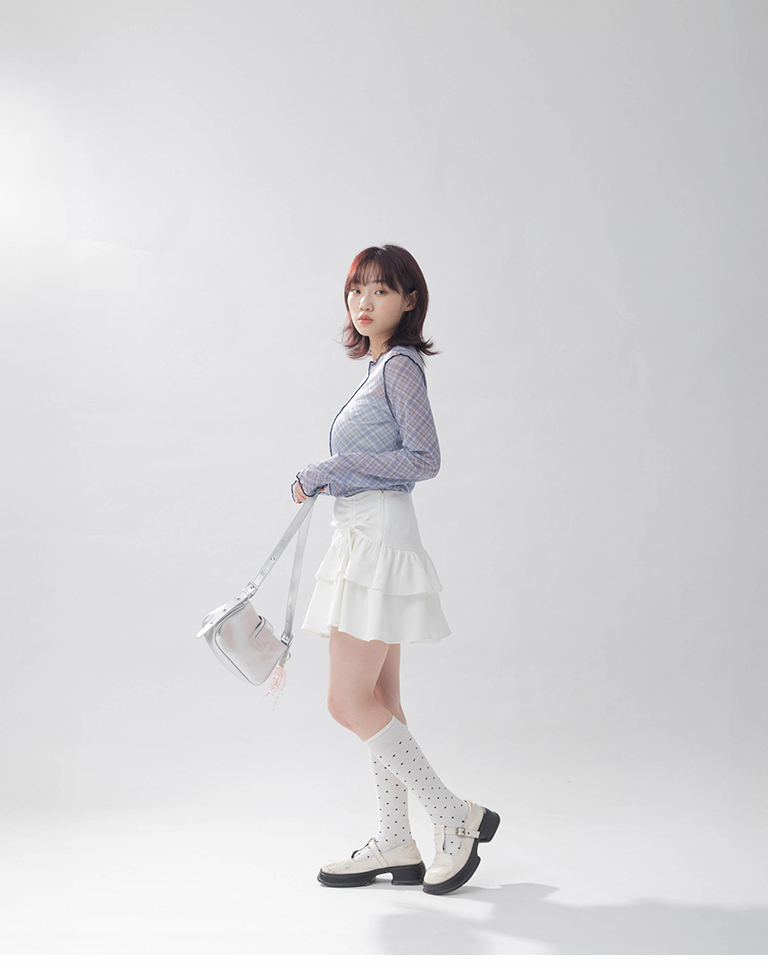 ドローストリングケーキミニスカート　2色展開