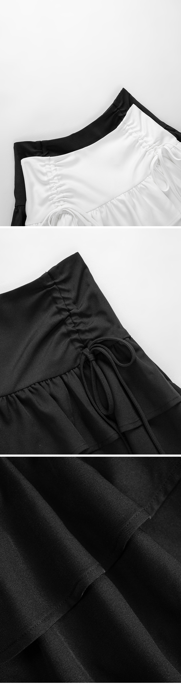 ドローストリングケーキミニスカート　2色展開