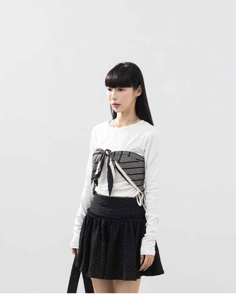 ジャカードフリルミニスカート 2色展開