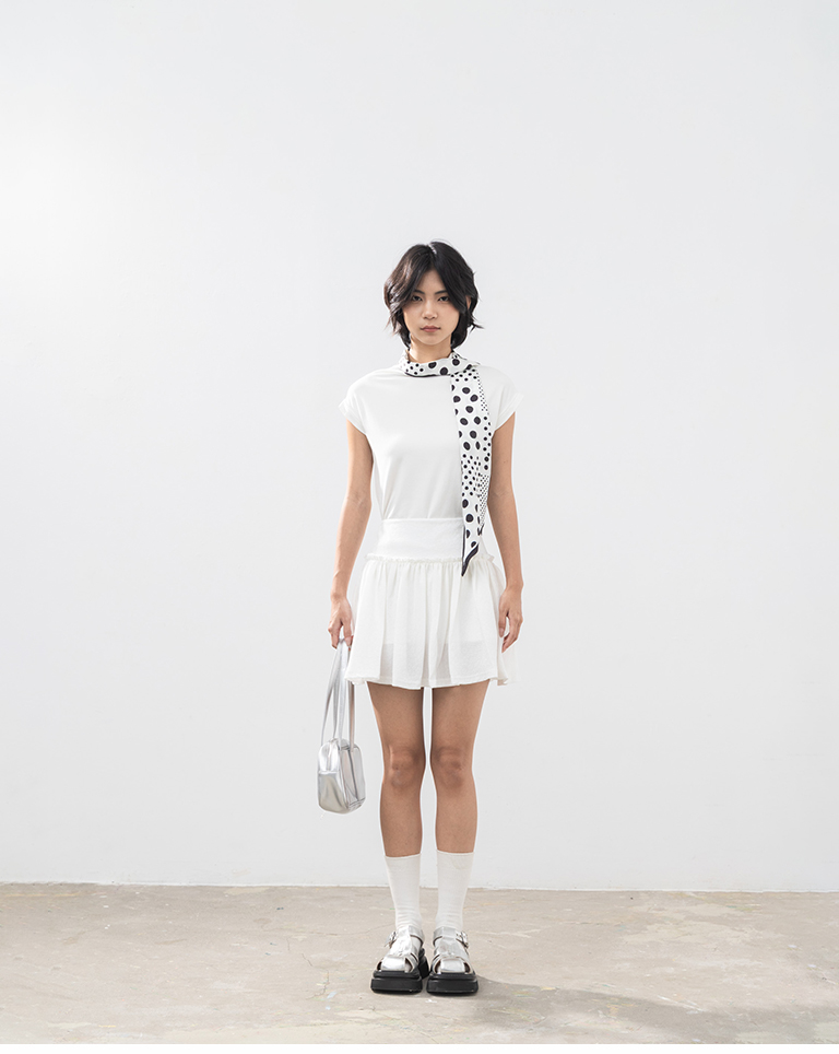 ジャカードフリルミニスカート 2色展開