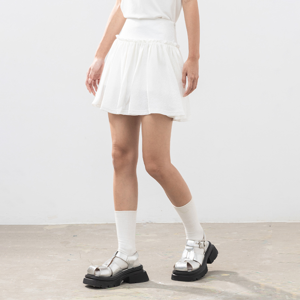 ジャカードフリルミニスカート 2色展開