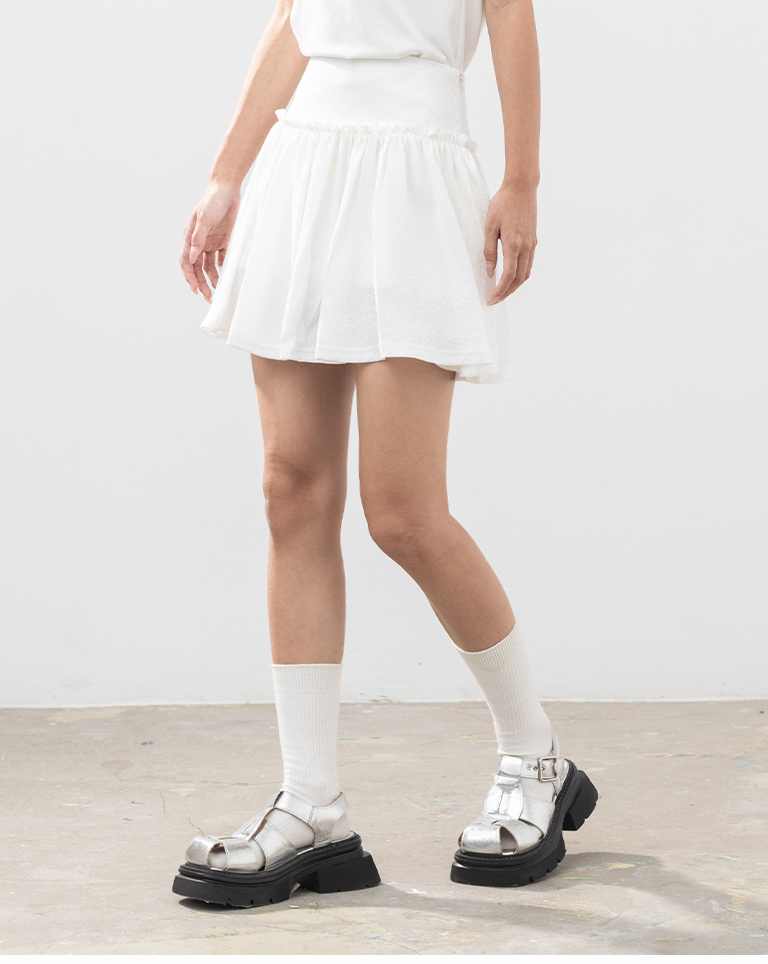 ジャカードフリルミニスカート 2色展開