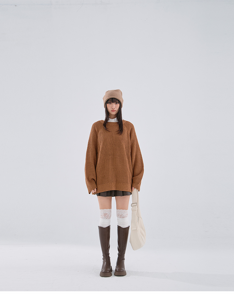 プリーツステッチレザースカート  2色展開