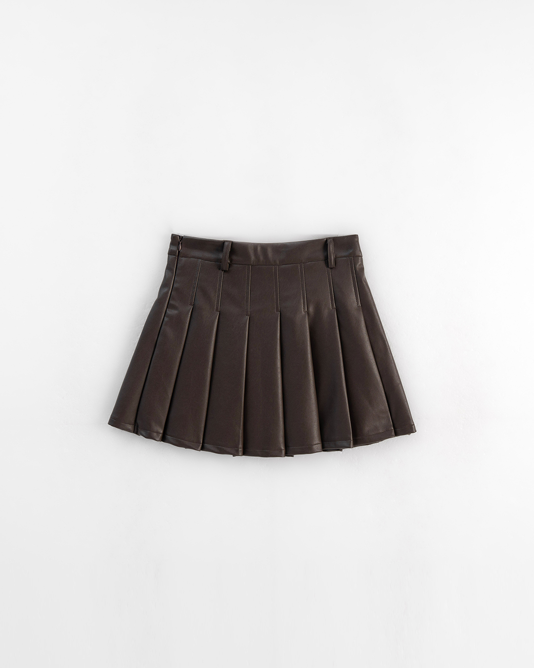 プリーツステッチレザースカート  2色展開