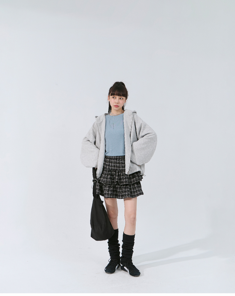 チェックフリルショートスカート 3色展開