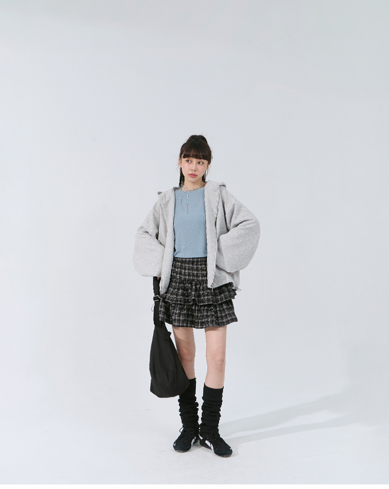 チェックフリルショートスカート 3色展開