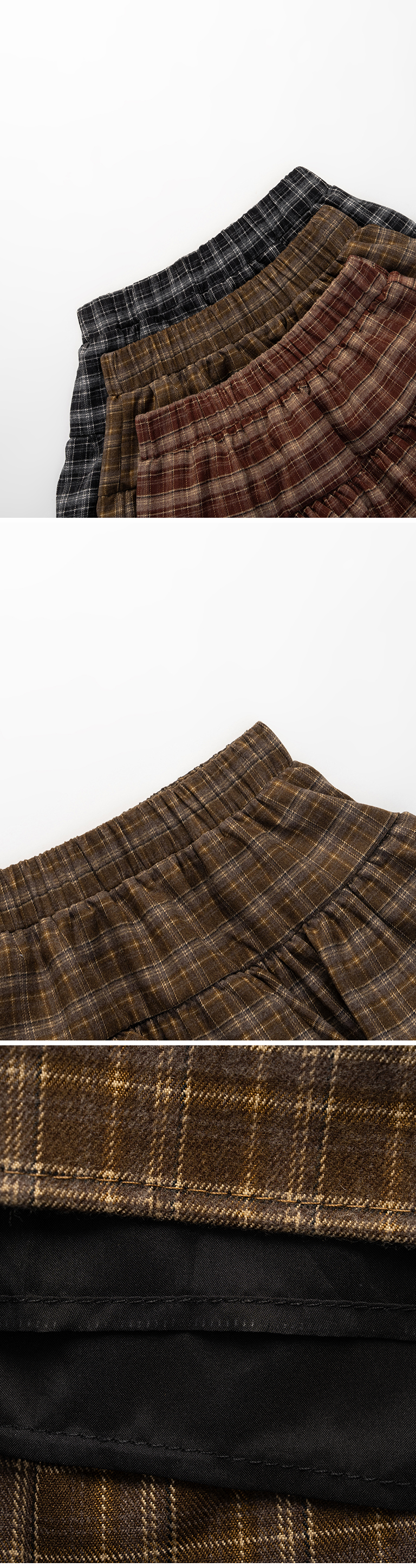 チェックフリルショートスカート 3色展開