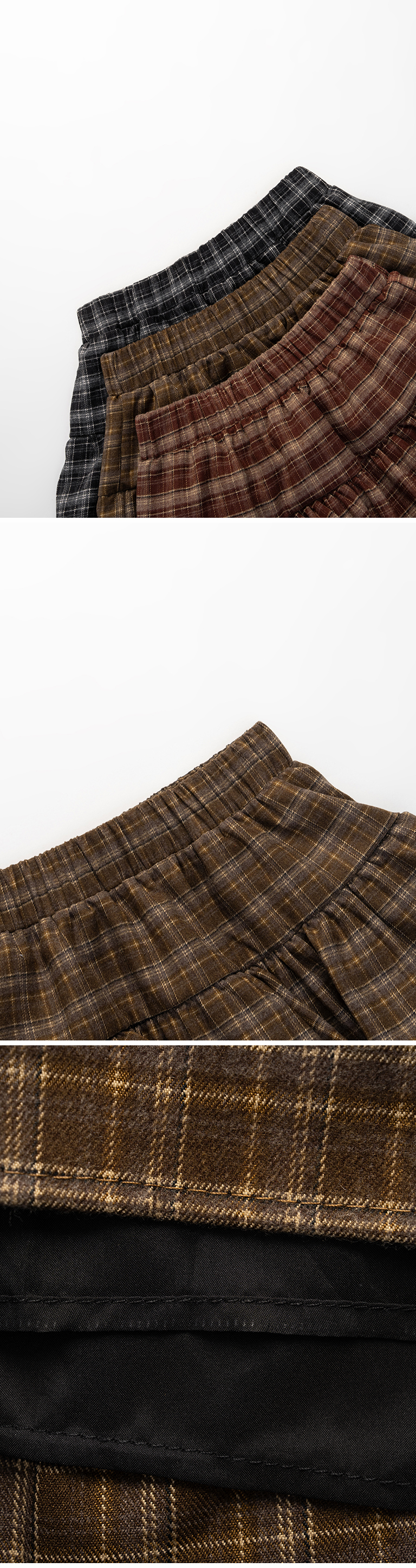 チェックフリルショートスカート 3色展開