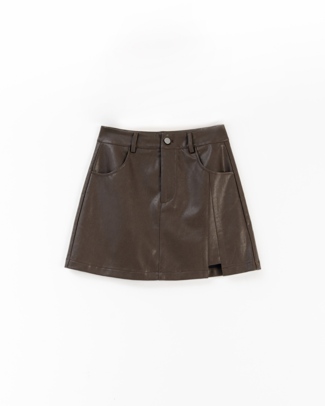 スリットフェイクレザーミニスカート 2色展開
