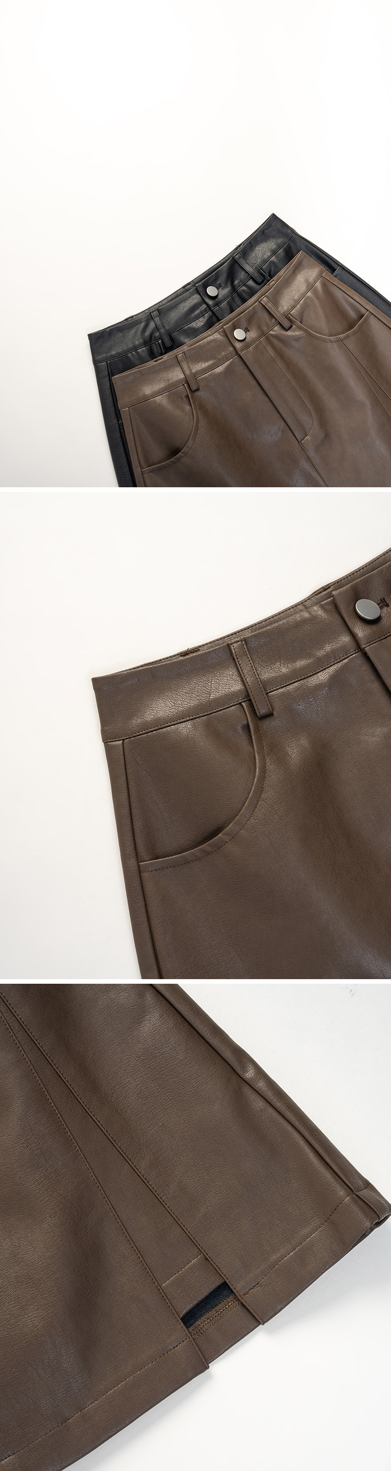 スリットフェイクレザーミニスカート 2色展開