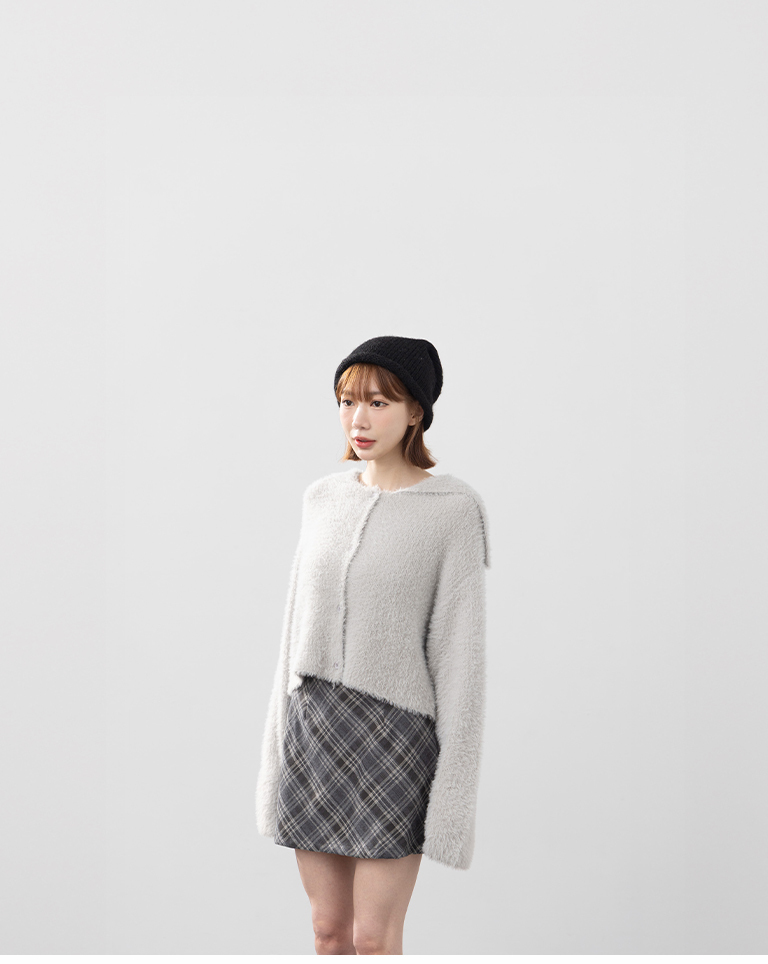 チェックウールミニスカート 2色展開