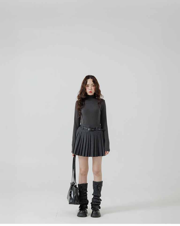 起毛プリーツミニスカート 2色展開