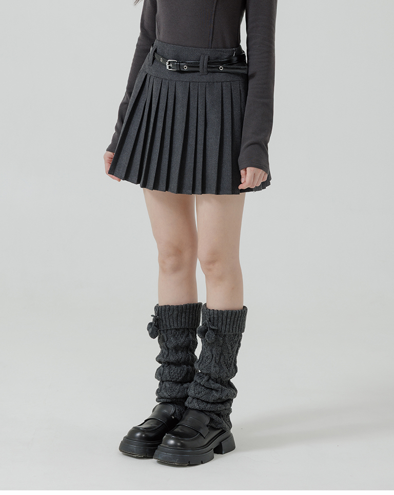 起毛プリーツミニスカート 2色展開