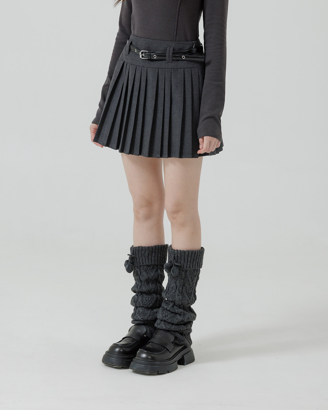 起毛プリーツミニスカート 2色展開