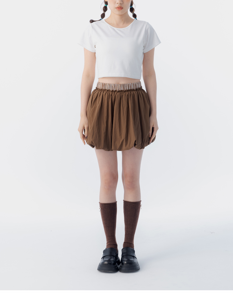 チェックバルーンミニスカート 2色展開