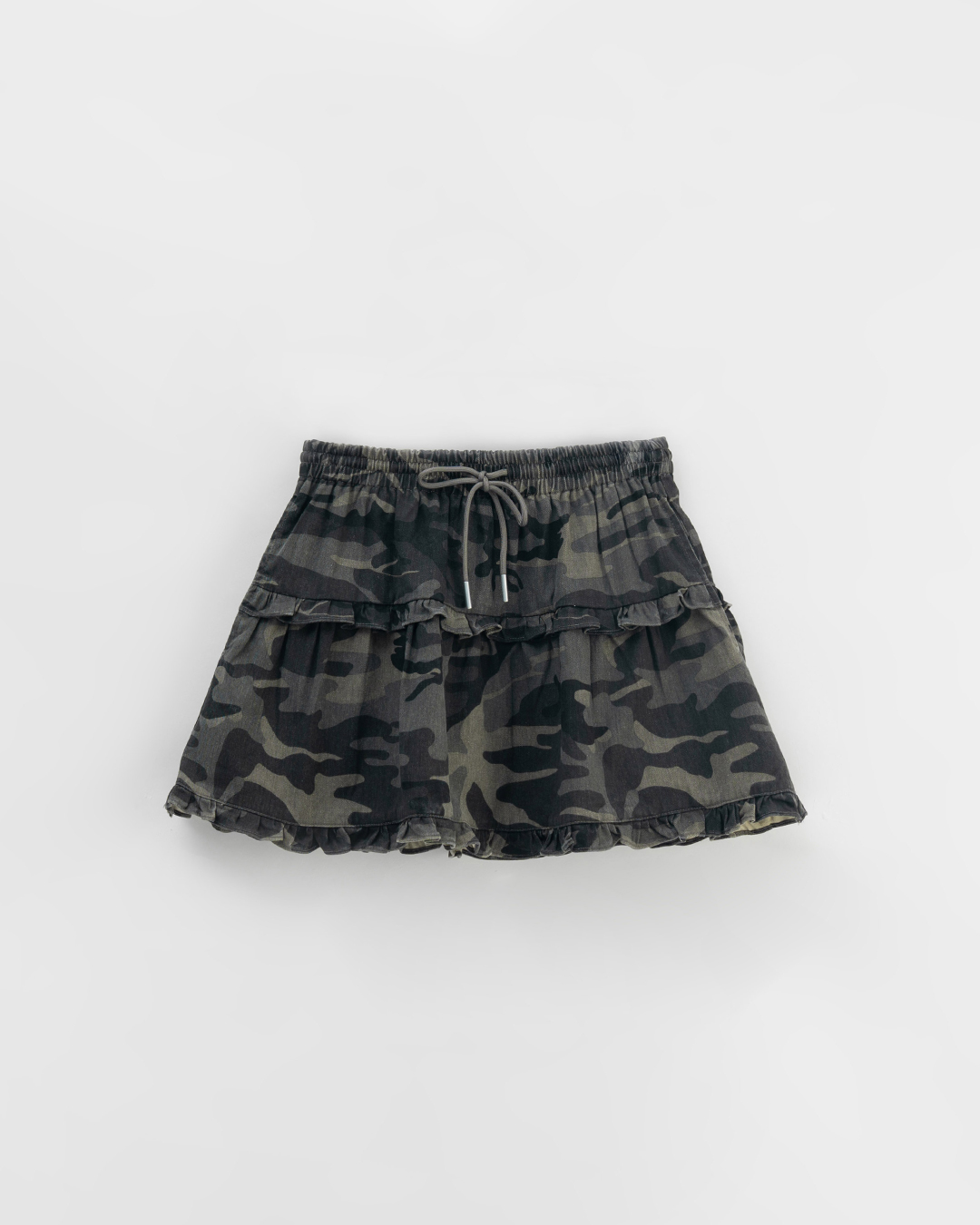 カモフラージュティアードミニスカート