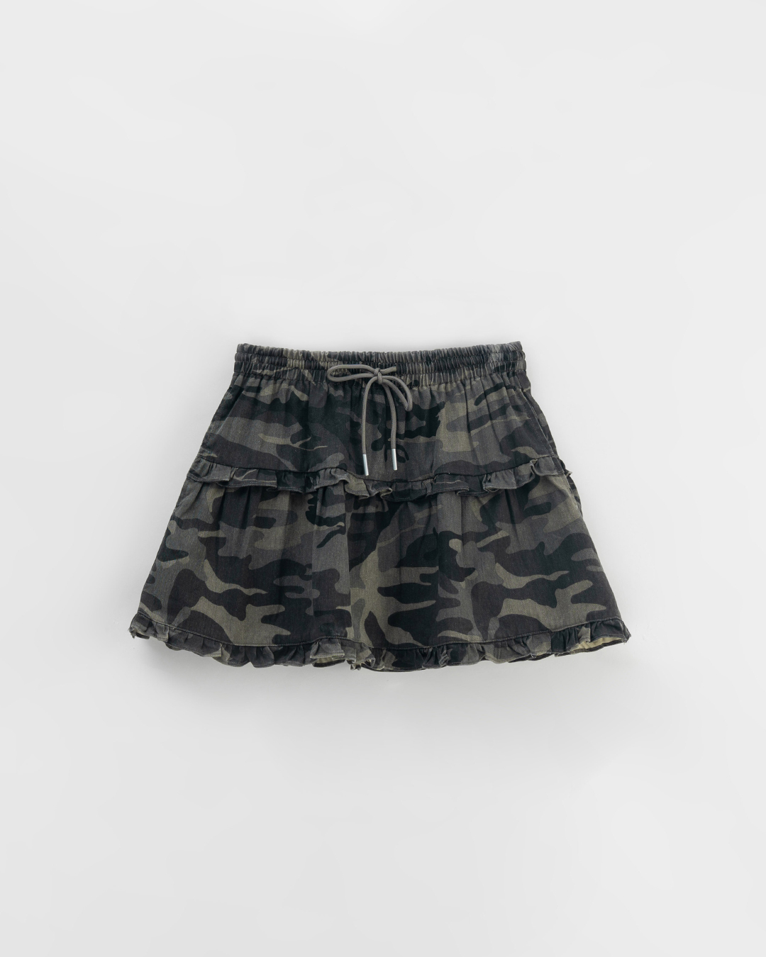 カモフラージュティアードミニスカート