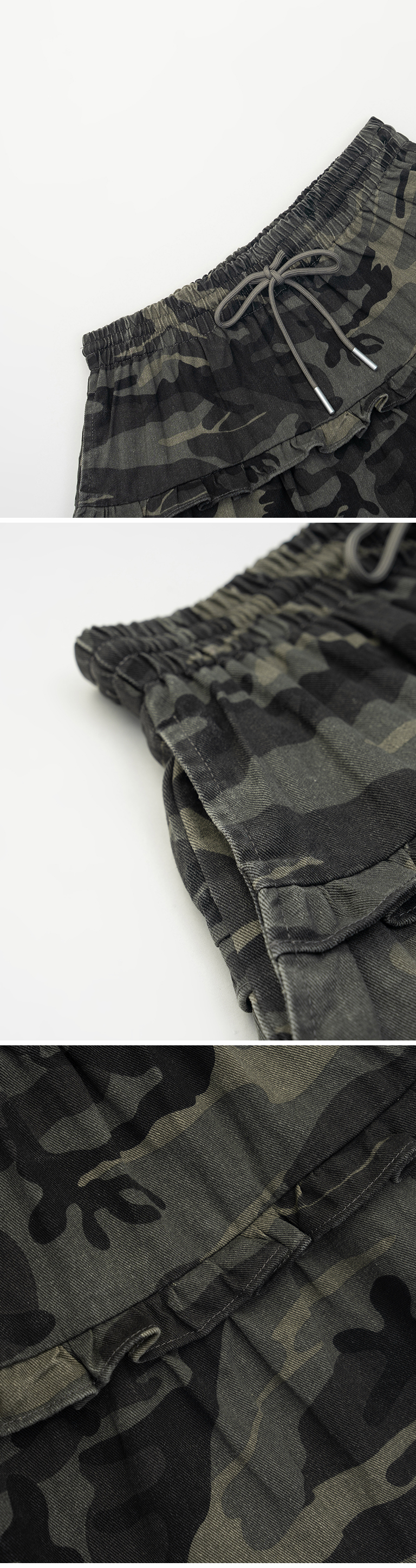 カモフラージュティアードミニスカート