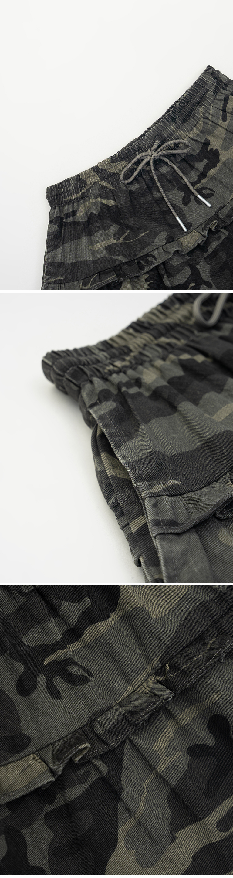 カモフラージュティアードミニスカート