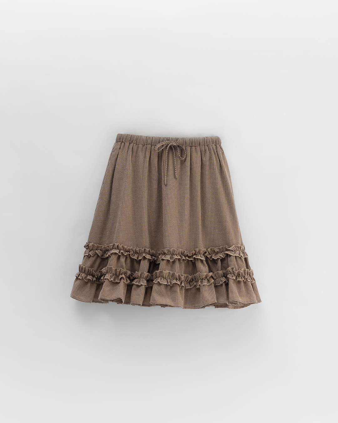 チェックフリル切替ミニスカート 2色展開