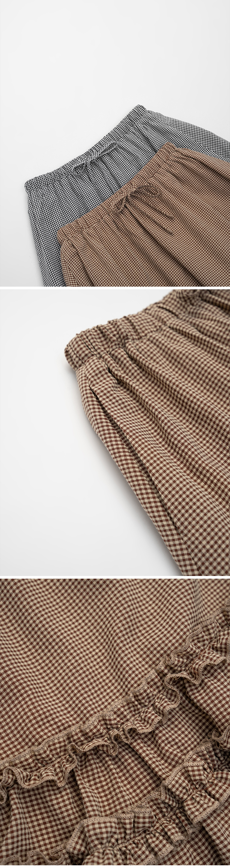 チェックフリル切替ミニスカート 2色展開