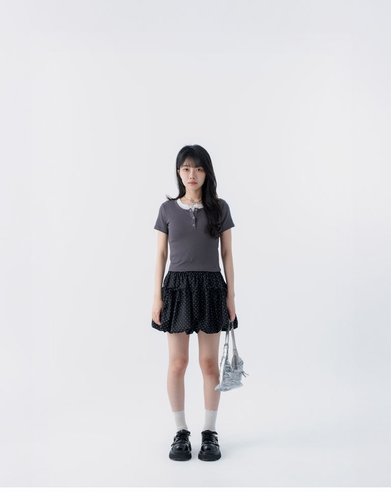 ドットバルーンミニスカート 2色展開