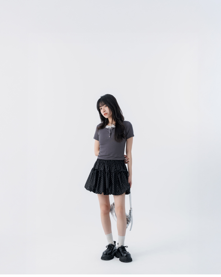 ドットバルーンミニスカート 2色展開