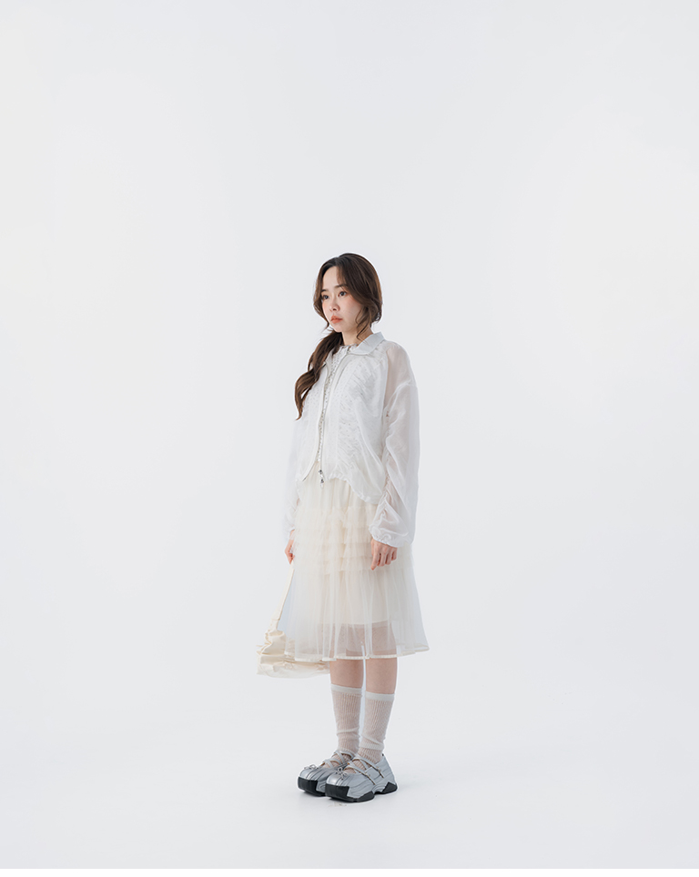 春12未到---ティアードフリルチュールミディスカート 2色展開