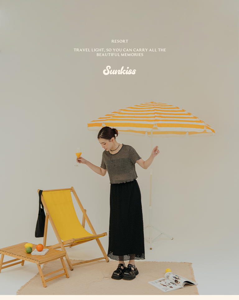 メッシュストレートスカート 2色展開