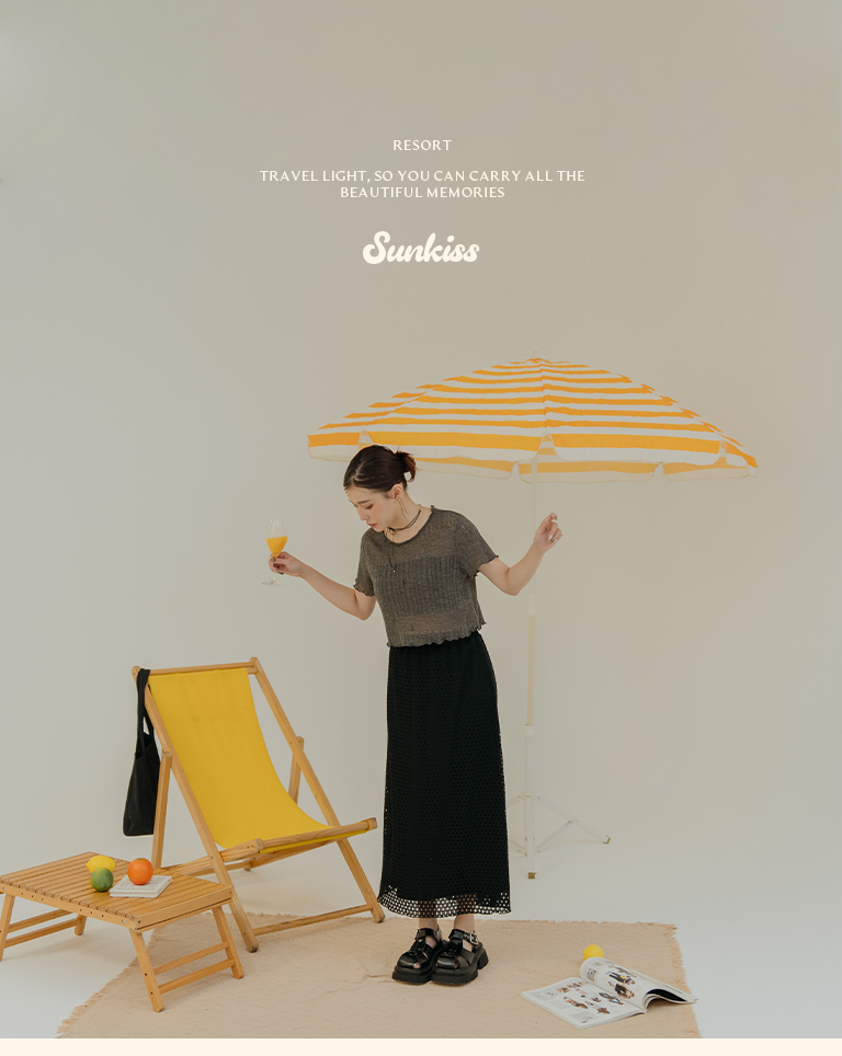 メッシュストレートスカート 2色展開
