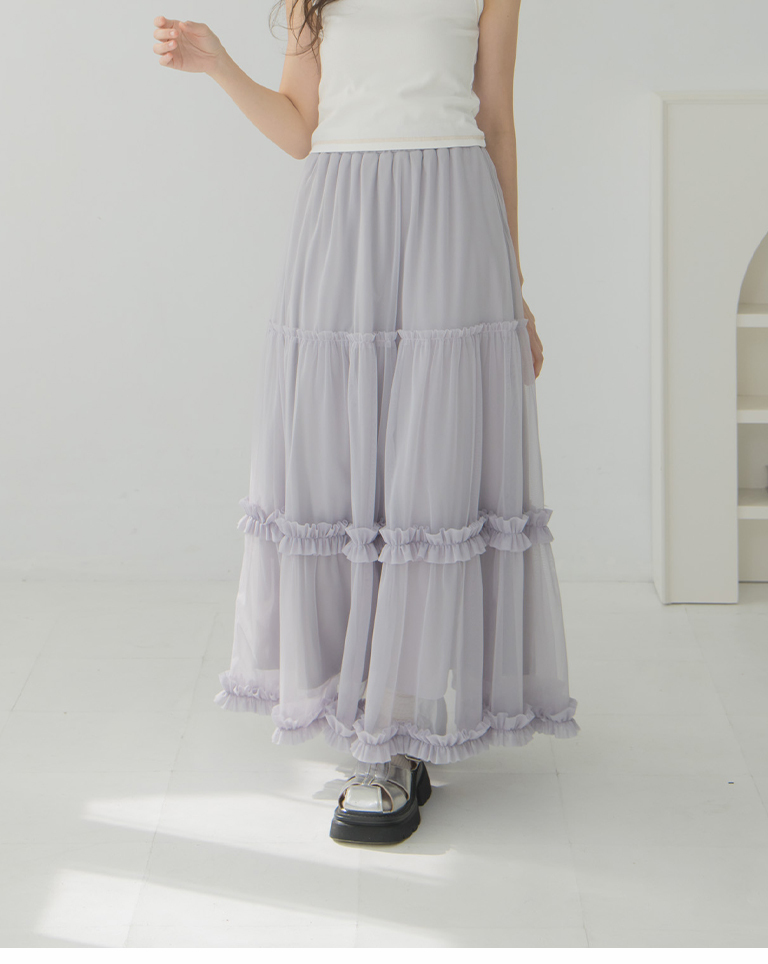 メッシュティアードスカート 2色展開