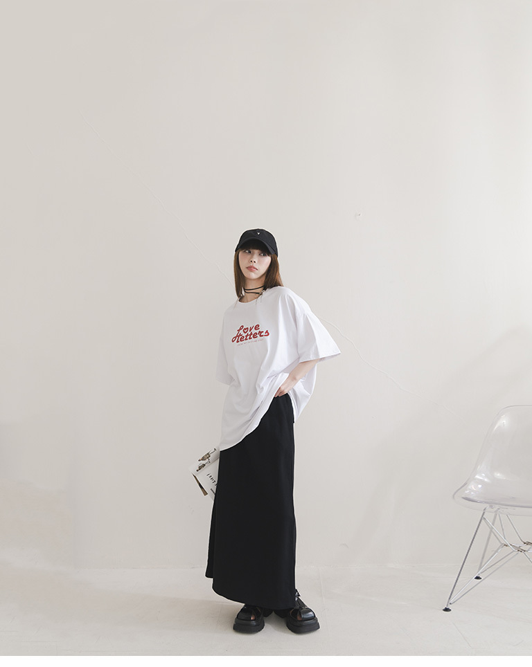 バッグスリットスウェットロングスカート 2色展開