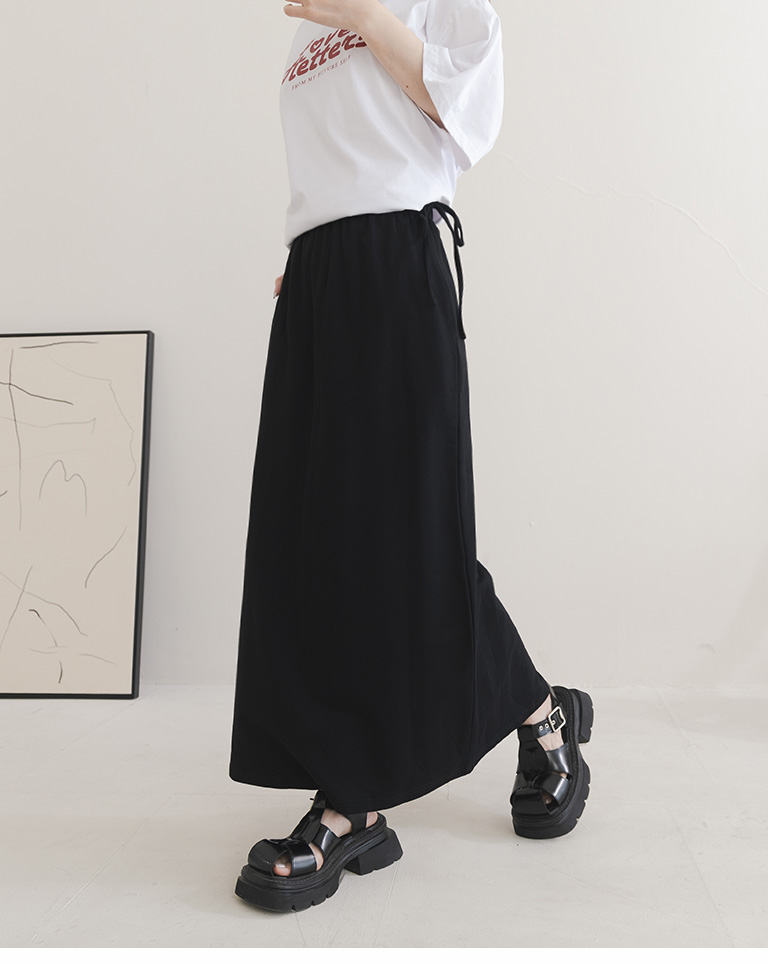 バッグスリットスウェットロングスカート 2色展開