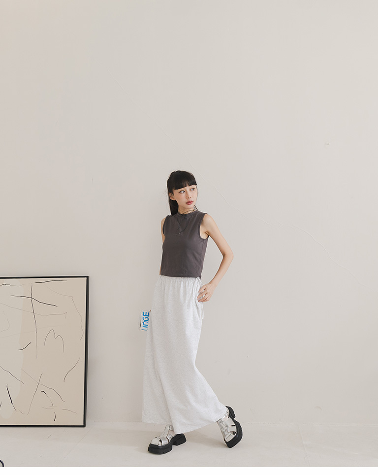 バッグスリットスウェットロングスカート 2色展開