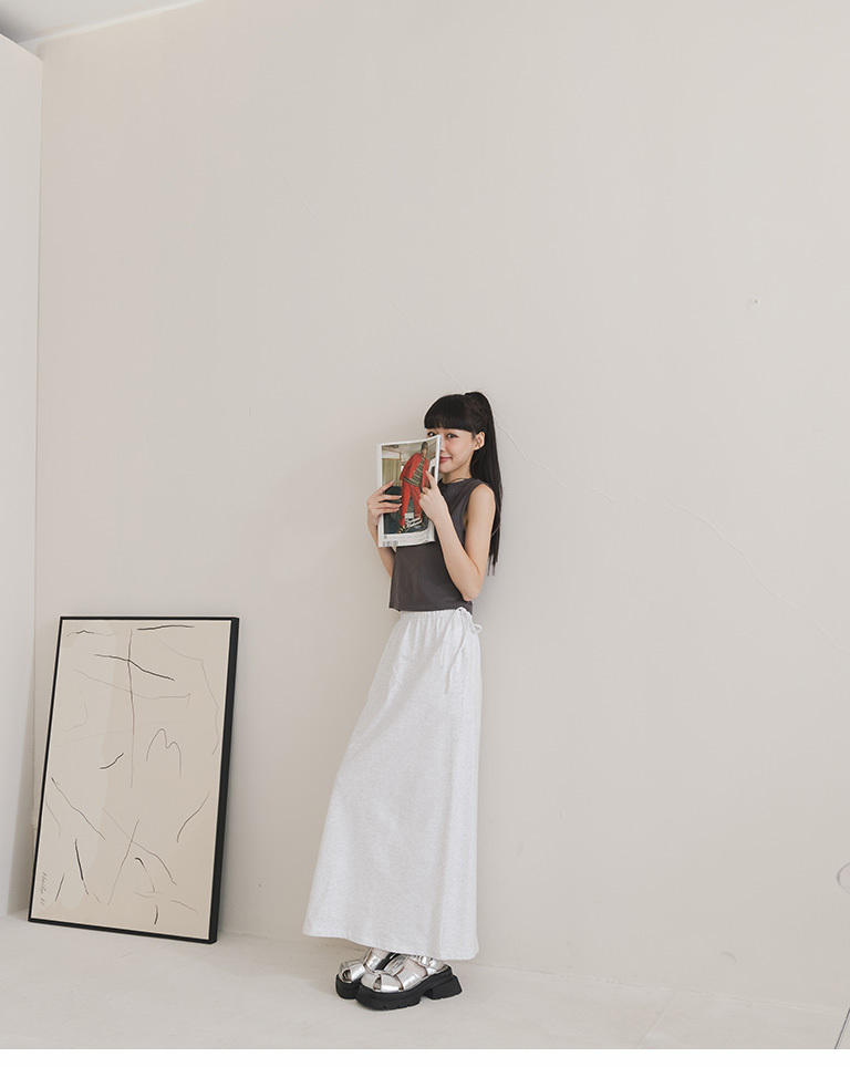 バッグスリットスウェットロングスカート 2色展開