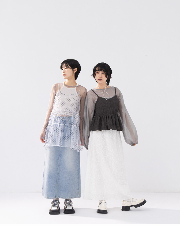 ジャカードロングスカート 2色展開