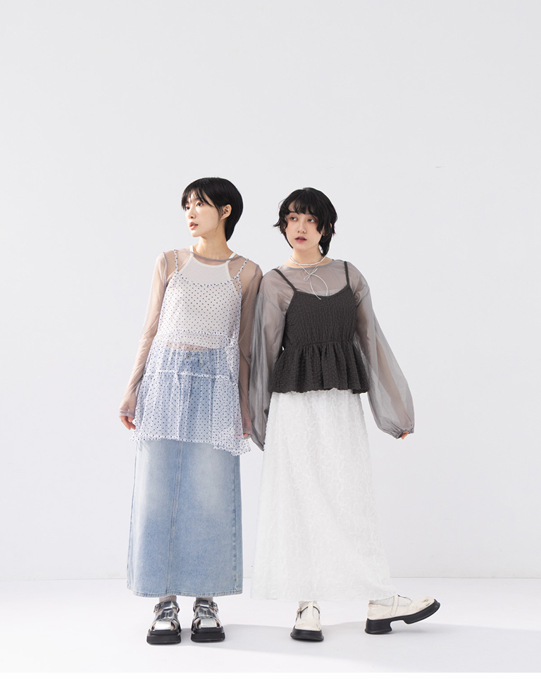 ジャカードロングスカート 2色展開