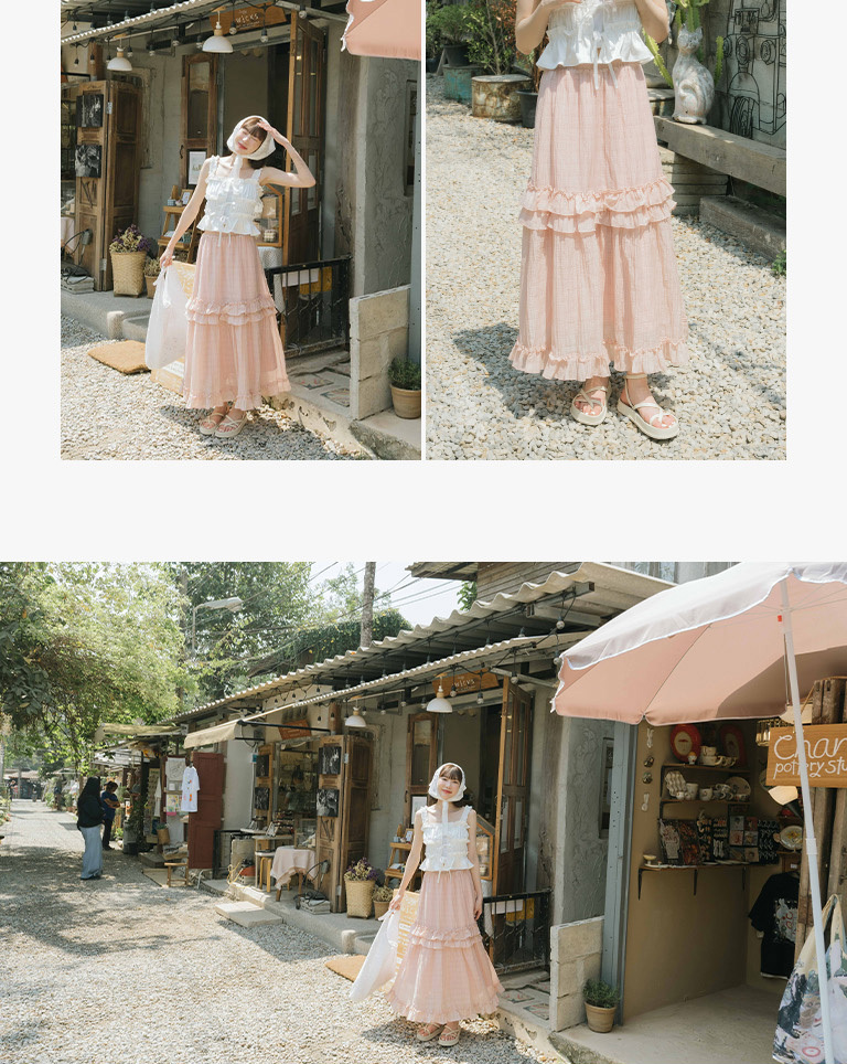 フリルロングスカート 3色展開