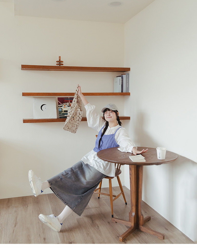 ウォッシュカラーAラインデニムロングスカート S/M