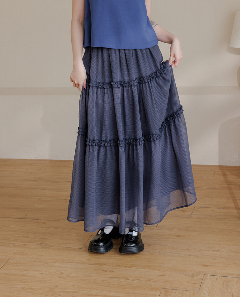 チュールフリルティアードスカート 2色展開
