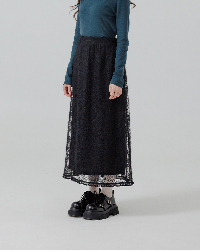 フローラルレースロングスカート 2色展開