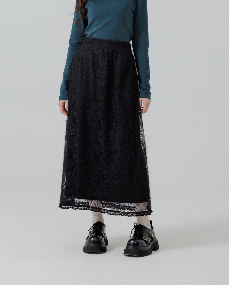 フローラルレースロングスカート 2色展開