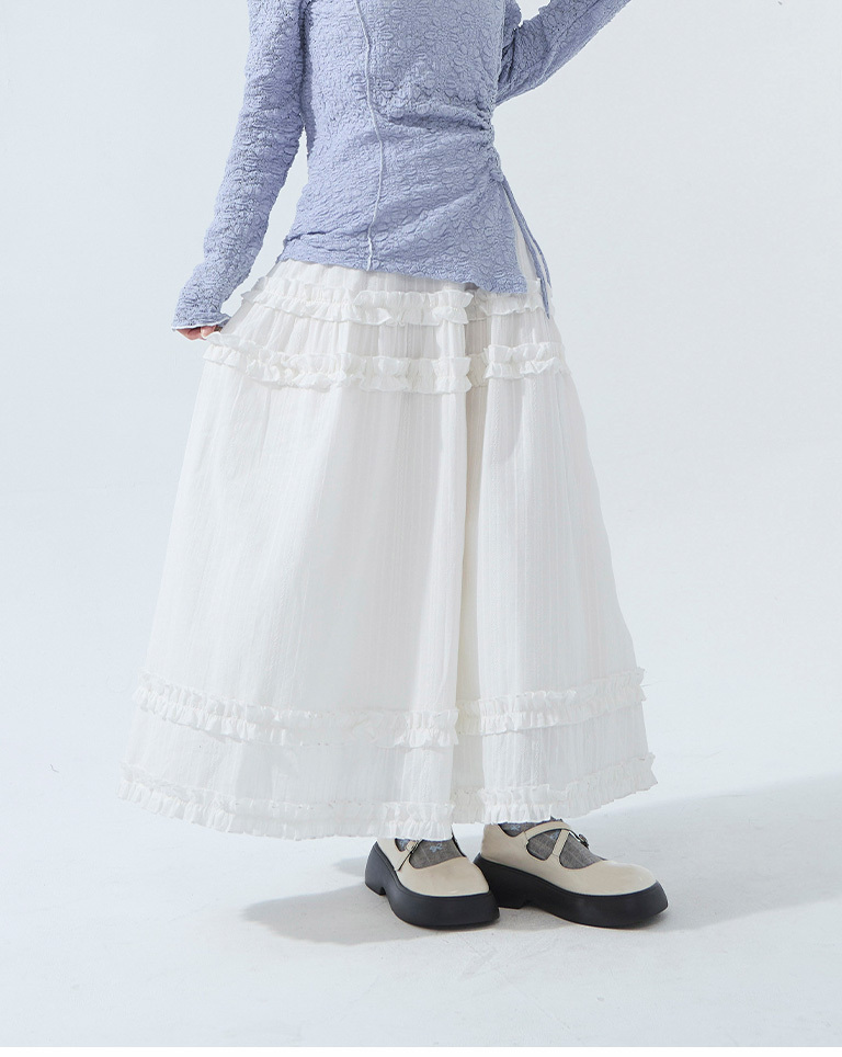 フリルペプラムスカート2色展開