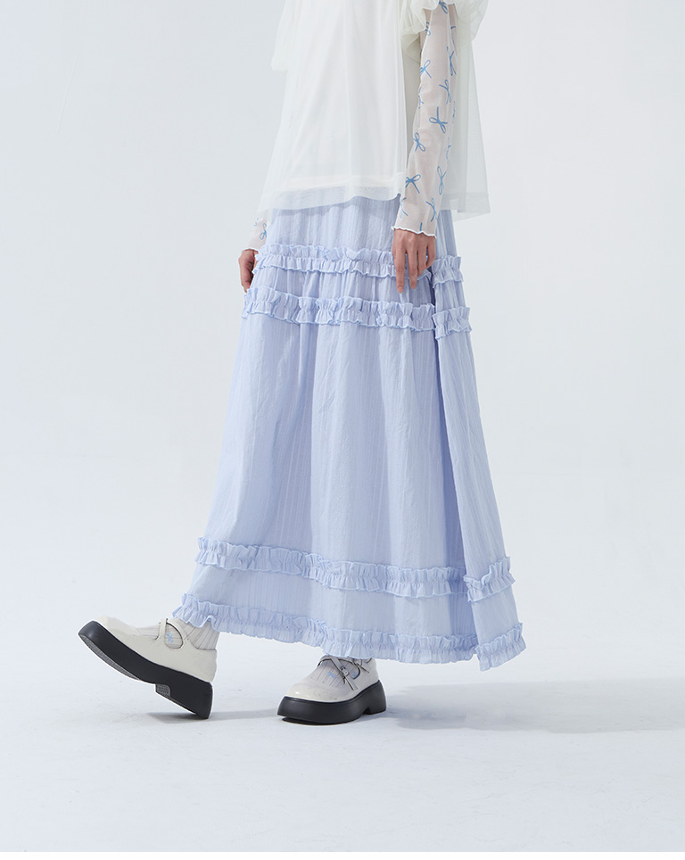 フリルペプラムスカート2色展開