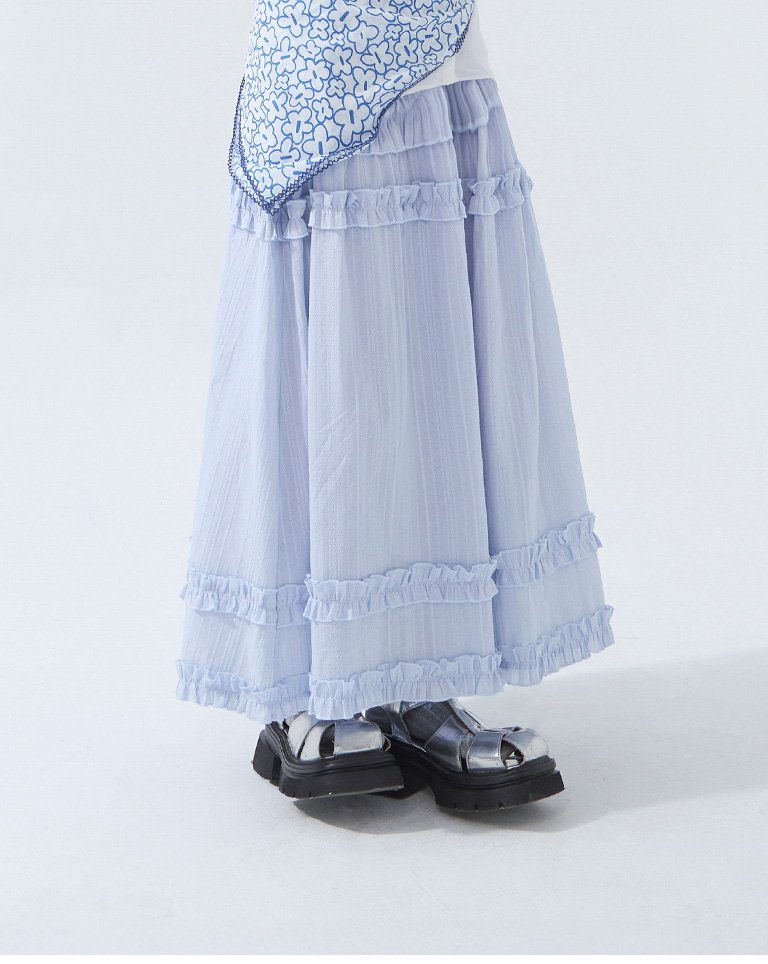 フリルペプラムスカート2色展開