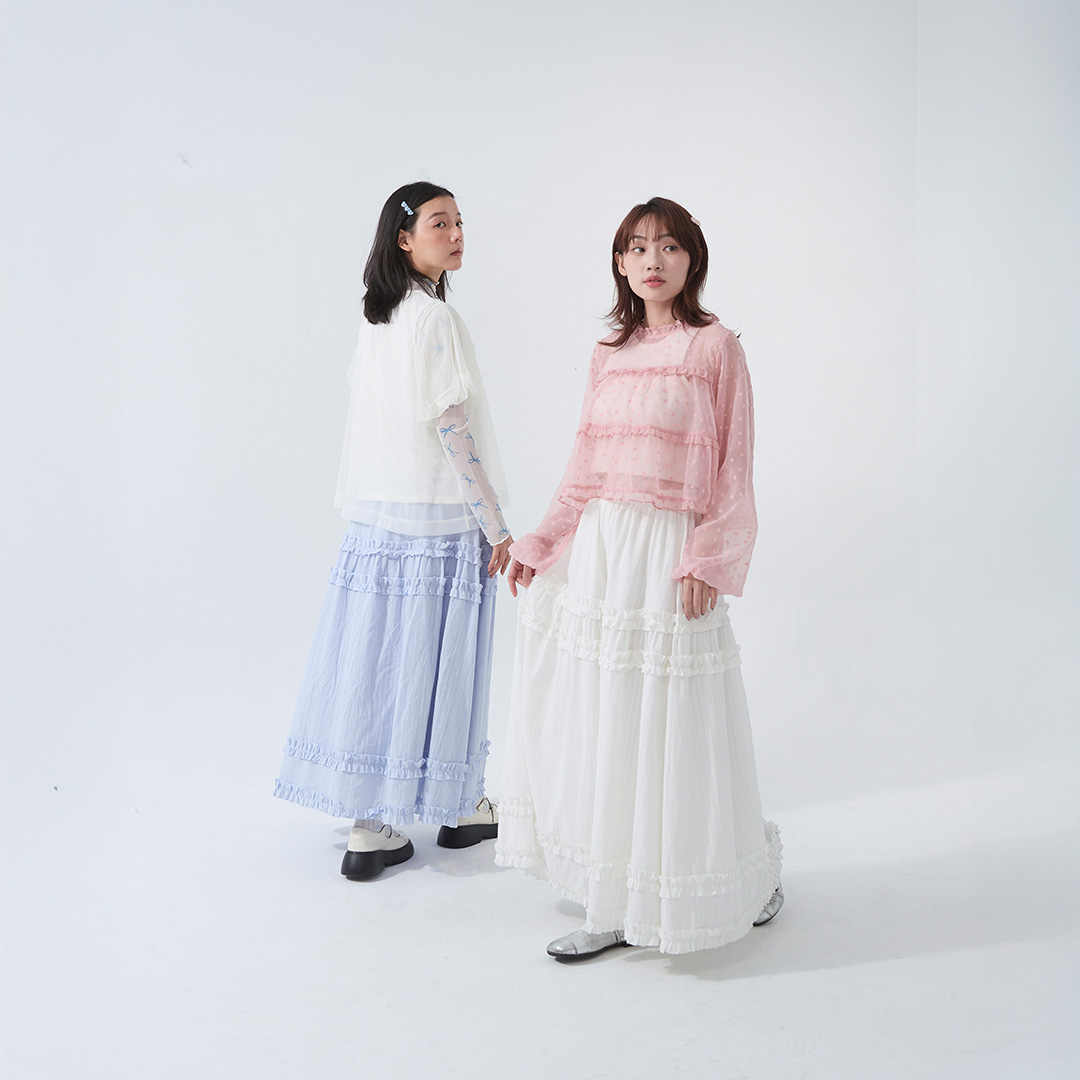 フリルペプラムスカート2色展開