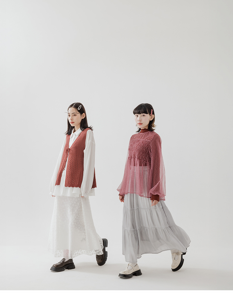 レオパードチュールストレートスカート 2色展開